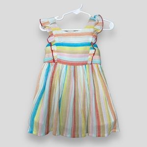 NWT Chenault Girls Striped Ruffle Sleeves Dress. Size: 18mo